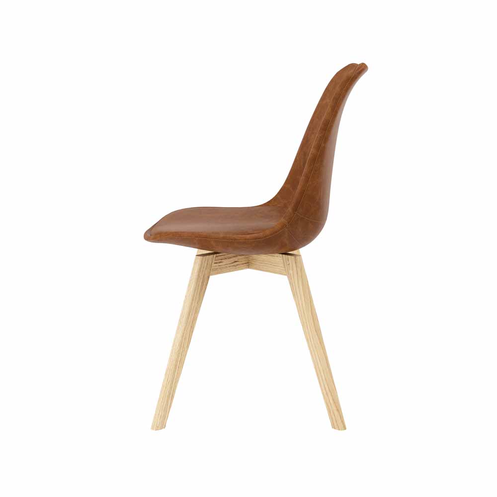 Стул Gina Bess коричневый/дуб Мягкий стул с ножками из массива дуба TENZO