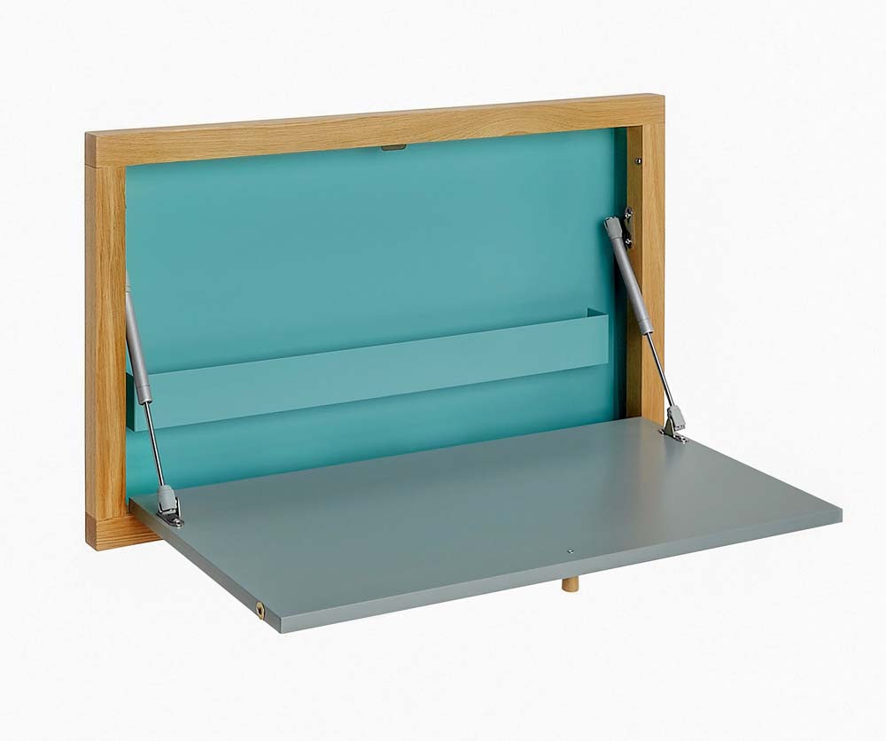 Стол настенный откидной Brenta Wall Desk Blue Компактный настенный стол с откидной столешницей WOODMAN